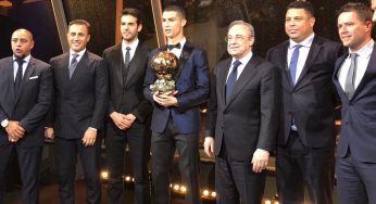 (((VIDEO))) Cristiano Ronaldo recibe su quinto Balón de Oro e iguala a Lionel Messi