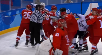 (((VIDEO))) Brutal juego entre Estados Unidos y Rusia en el Hockey sobre hielo