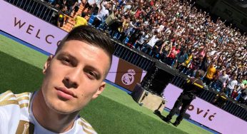 Luka Jovic es presentado en el Santiago Bernabéu