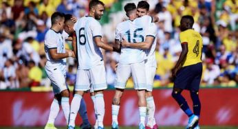 Argentina golea a Ecuador sin Lionel Messi