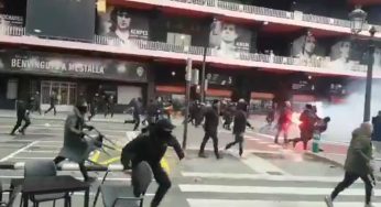 Fuerte pelea entre Yomus y Boixos Nois cerca de Mestalla