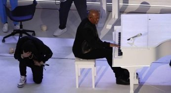 (((VIDEO))) Eminem y el gesto que causa revuelo en el Super Bowl